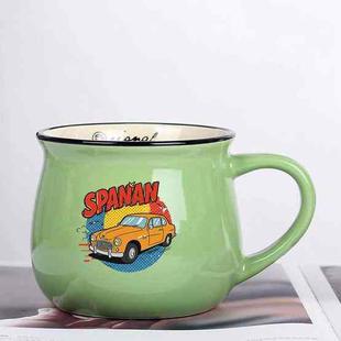 Car Printed Ceramics Big Belly Mug Water Cup Print On Your Demand (Green)