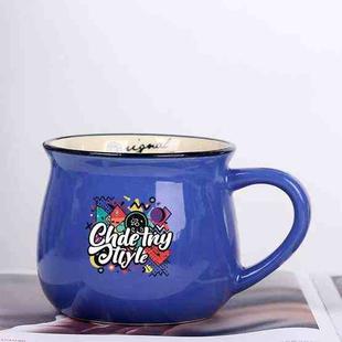 Graffiti Printed Ceramics Big Belly Mug Water Cup Print On Your Demand (Dark Blue)