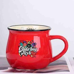 Graffiti Printed Ceramics Big Belly Mug Water Cup Print On Your Demand (Red)