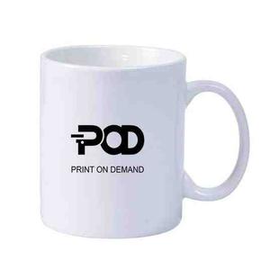 POD Printed Simple White Ceramics Milk Mug Water Cup Print On Your Demand