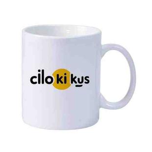 Cilokikus Printed Simple White Ceramics Milk Mug Water Cup Print On Your Demand
