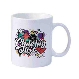 Graffiti Printed Simple White Ceramics Milk Mug Water Cup Print On Your Demand