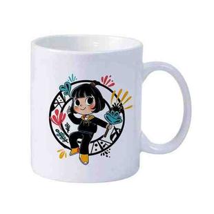 Girl Printed Simple White Ceramics Milk Mug Water Cup Print On Your Demand