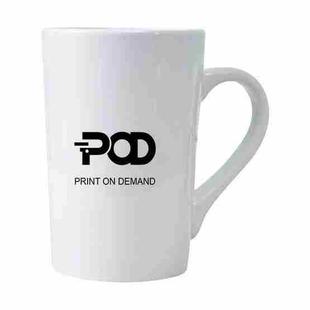 POD Printed Conical White Ceramics Mug Water Cup Print On Your Demand