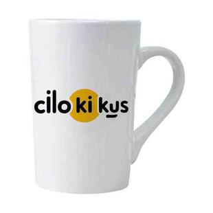 Cilokikus Printed Conical White Ceramics Mug Water Cup Print On Your Demand