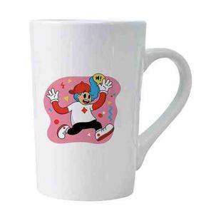 Pink Boy Printed Conical White Ceramics Mug Water Cup Print On Your Demand