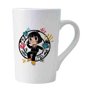 Girl Printed Conical White Ceramics Mug Water Cup Print On Your Demand