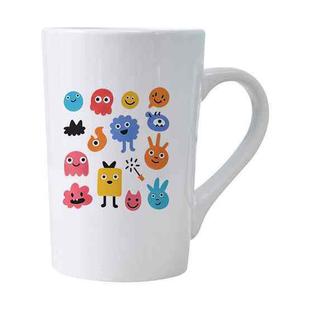 Cute Monsters Printed Conical White Ceramics Mug Water Cup Print On Your Demand