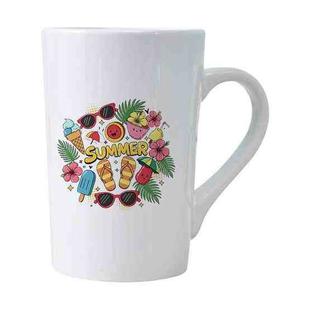 Summer Printed Conical White Ceramics Mug Water Cup Print On Your Demand