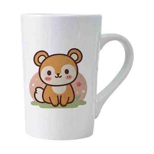 Squirrel Printed Conical White Ceramics Mug Water Cup Print On Your Demand
