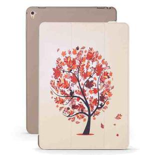 Maple Pattern Horizontal Flip PU Leather Case for iPad Pro 9.7 (2016), with Three-folding Holder & Honeycomb TPU Cover