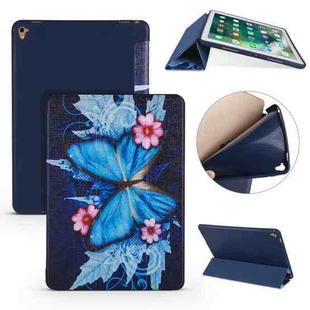 Butterflies Pattern Horizontal Flip PU Leather Case for iPad Pro 9.7 (2016), with Three-folding Holder & Honeycomb TPU Cover