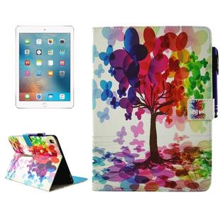 For iPad Pro 9.7 inch Butterfly Tree Pattern Horizontal Flip Leather Case with Holder & Wallet & Card Slots & Sleep / Wake-up Function & Pen Slot