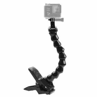 PULUZ Action Sports Cameras Jaws Flex Clamp Mount for GoPro Hero12 Black / Hero11 /10 /9 /8 /7 /6 /5, Insta360 Ace / Ace Pro, DJI Osmo Action 4 and Other Action Cameras
