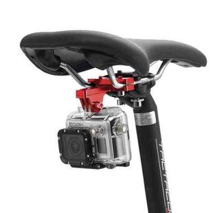 PULUZ Aluminium Alloy Bike Seat Cushion Mount for for GoPro Hero12 Black / Hero11 /10 /9 /8 /7 /6 /5, Insta360 Ace / Ace Pro, DJI Osmo Action 4 and Other Action Cameras(Red)
