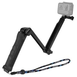PULUZ 3-Way Grip Foldable Tripod Selfie-stick Extension Monopod for GoPro, Insta360 ONE R, DJI Osmo Action and Other Action Cameras, Length: 20-58cm