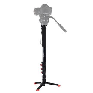 PULUZ Four-Section Telescoping Aluminum-magnesium Alloy Self-Standing Monopod with Support Base Bracket