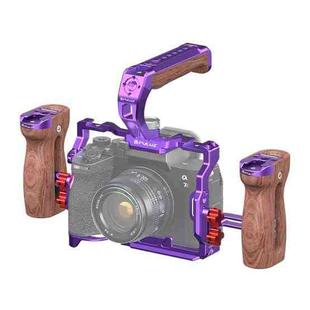 For Sony A7R5 / A7M4 PULUZ Metal Camera Cage Stabilizer Rig with Handle (Purple)