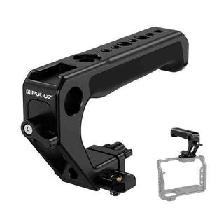 PULUZ Double-thread Metal Quick Release Top Handle with Cold Shoe for Camera Cage Stabilizer (Black)