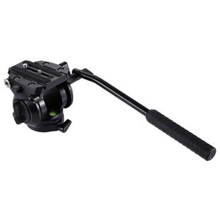 PULUZ Heavy Duty Video Camera Tripod Action Fluid Drag Head with Sliding Plate for DSLR & SLR Cameras, Small Size(Black)
