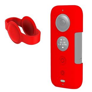 PULUZ Silicone Protective Case with Lens Cover for Insta360 ONE X(Red)