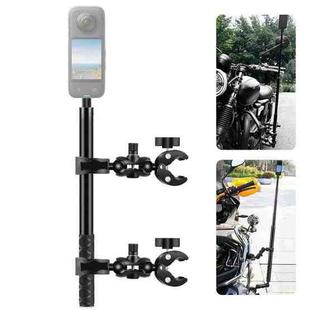 PULUZ Cycling Quick Release Bracket with 150cm Selfie Stick Set, Double Dual-heads Crabs Clamps Handlebar Fixed Mount (Black)