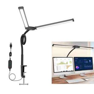 PULUZ Gooseneck Tube LED Fill Light Double Head Clip Desk Lamp (Black)