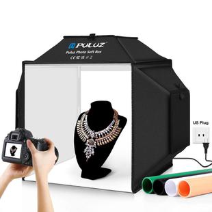 [US Warehouse] PULUZ 40cm Folding 72W 5500K Studio Shooting Tent Soft Box Photography Lighting Kit with 4 Colors (Black, Orange, White, Green) Backdrops
