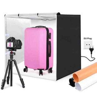 PULUZ 80cm Folding Portable 80W 9050LM White Light Photo Lighting Studio Shooting Tent Box Kit with 3 Colors (Black, White, Orange) Backdrops (EU Plug)