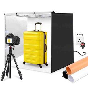 PULUZ 80cm Folding Portable 90W 14000LM High CRI White Light Photo Lighting Studio Shooting Tent Box Kit with 3 Colors Black, White, Orange Backdrops (UK Plug)