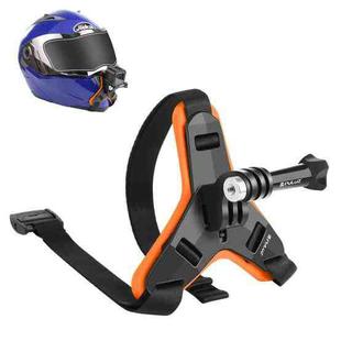 PULUZ Motorcycle Helmet Chin Strap Mount for GoPro, DJI Osmo Action and Other Action Cameras(Orange)