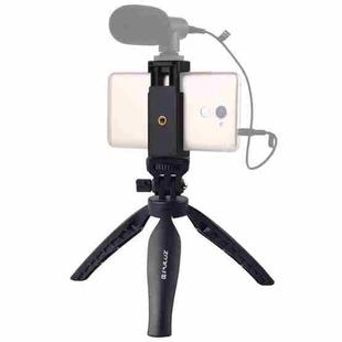 PULUZ Desk Plastic Tripod Mount with Phone Clamp & Adjusting Tripod Head for Smartphones(Black)