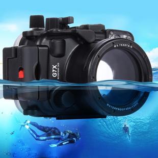 PULUZ 40m Underwater Depth Diving Case Waterproof Camera Housing for Canon G7 X(Black)