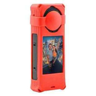 For Insta360 X5 PULUZ Silicone Protective Case with Lens Cover (Red)