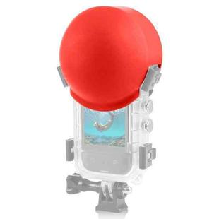 For Insta360 X5 PULUZ Invisible Dive Case Lens Guard Silicone Protective Lens Cap Cover (Red)
