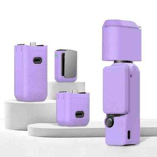 For DJI OSMO Pocket 3 PULUZ 6 in 1 Body Lens Handle Screen Mic Silicone TPU Cover (Purple)
