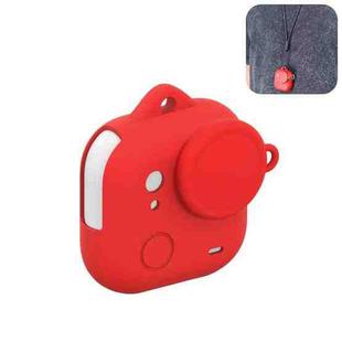 For Insta360 GO Ultra PULUZ Body Silicone Protective Cover with Lens Cap & Lanyards (Red)