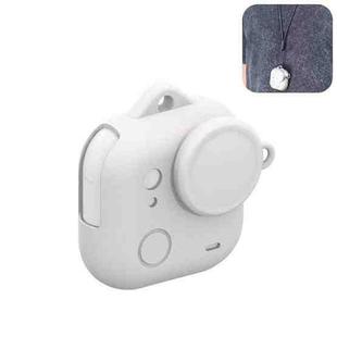 For Insta360 GO Ultra PULUZ Body Silicone Protective Cover with Lens Cap & Lanyards (White)