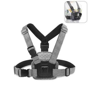 PULUZ Adjustable Body Mount Belt Chest Strap with J Hook Mount & Long Screw & Phone Clamp