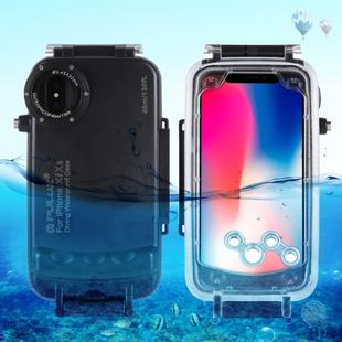 For iPhone X / XS PULUZ 40m/130ft Waterproof Diving Case, Photo Video Taking Underwater Housing Cover(Black)