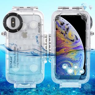 For iPhone XS Max PULUZ 40m/130ft Waterproof Diving Case, Photo Video Taking Underwater Housing Cover(Transparent)