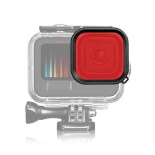 For GoPro HERO12 Black /11 Black /10 Black /9 Black PULUZ Square Housing Diving Color Lens Filter(Red)