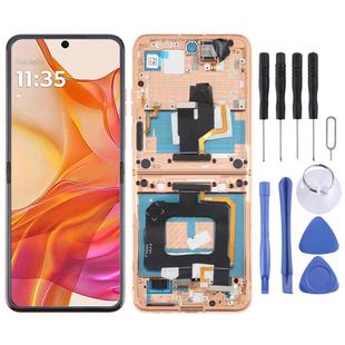 For Motorola Razr 50 Ultra Original LCD Screen Digitizer Full Assembly with Frame (Gold)