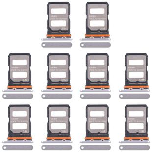 For Xiaomi 14T Pro 5G 10pcs Original SIM Card Tray + SIM Card Tray (Silver)