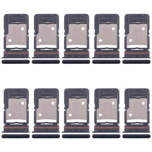 For Tecno Camon 18 P 10pcs Original SIM Card Tray + SIM Card Tray + Micro SD Card Tray (Black)