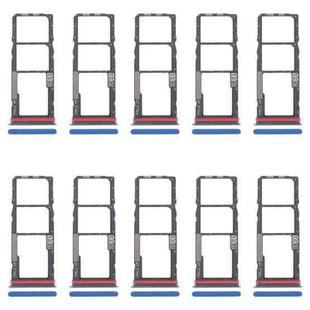 For Motorola Moto G04 10pcs Original SIM Card Tray + SIM Card Tray + Micro SD Card Tray (Blue)