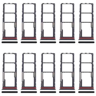 For Motorola Moto G04s 10pcs Original SIM Card Tray + SIM Card Tray + Micro SD Card Tray (Black)