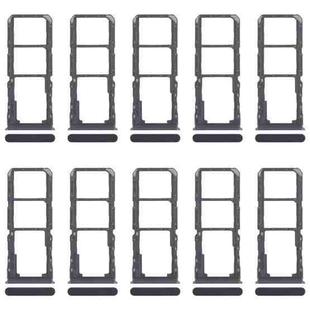For Realme 11 5G RMX3780 10pcs Original SIM Card Tray + SIM Card Tray + Micro SD Card Tray (Black)