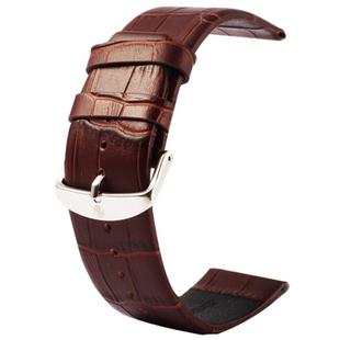 Kakapi for Apple Watch 38mm Crocodile Texture Classic Buckle Genuine Leather Watch Band, Only Used in Conjunction with Connectors (S-AW-3291)(Coffee)