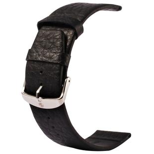 Kakapi for Apple Watch 38mm Buffalo Hide Classic Buckle Genuine Leather Watch Band, Only Used in Conjunction with Connectors (S-AW-3291)(Black)
